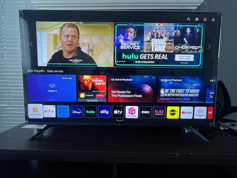 TV 55 inch brand used like new TV along with TV table for sale
