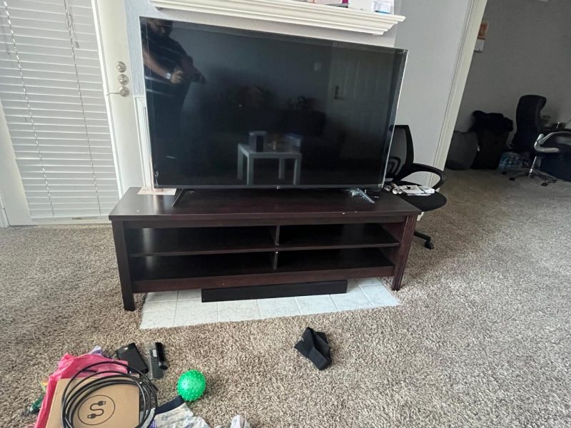 TV 55 inch brand used like new TV along with TV table for sale